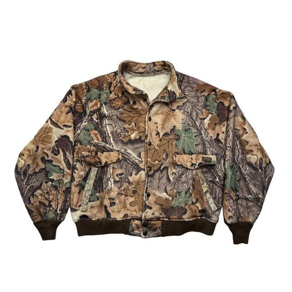 Vintage Classics By Ranger Men's Camouflage Fleece Bomber Hunting Jacket - Picture 1 of 11